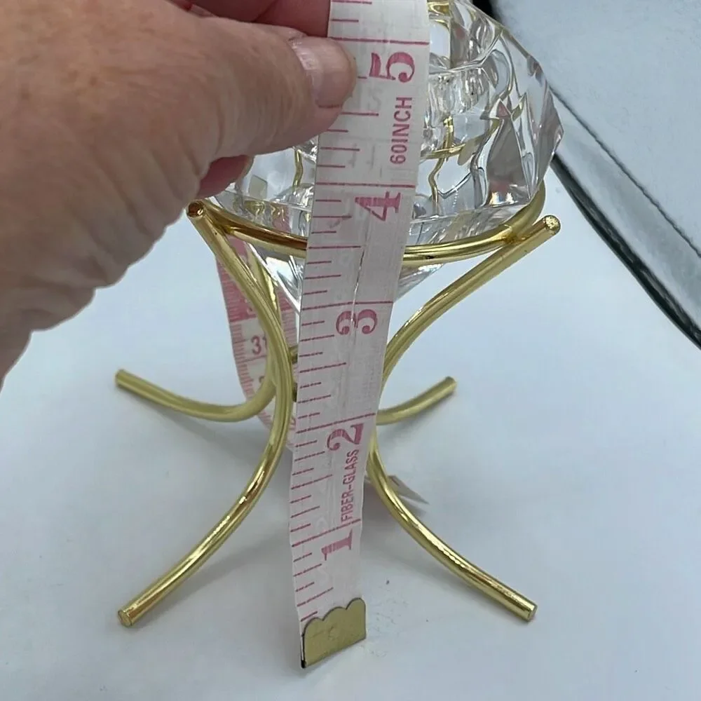 Bleikrisrall 24% lead crystal diamond shaped tea candle holder.